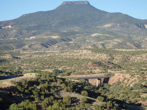 GDMBR: Our bridge ahead to cross Cañones Creek.